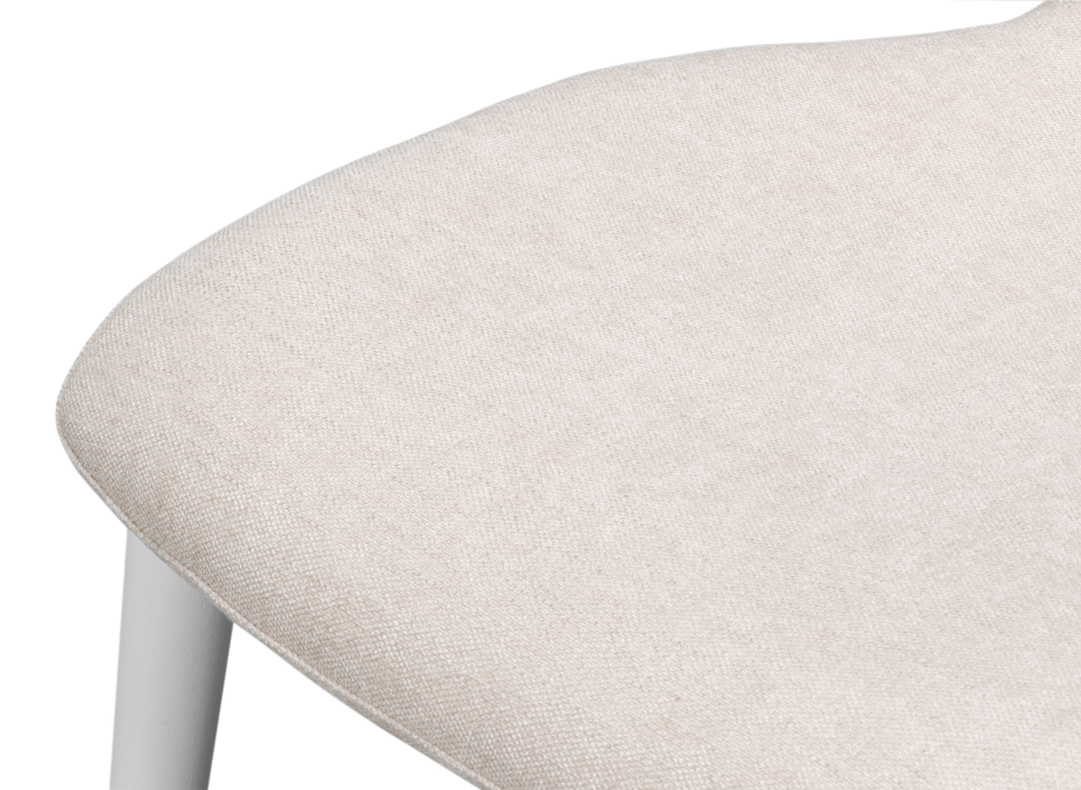 Sculpted Mid-Century Dining Chair in Cream with White Legs - view 10