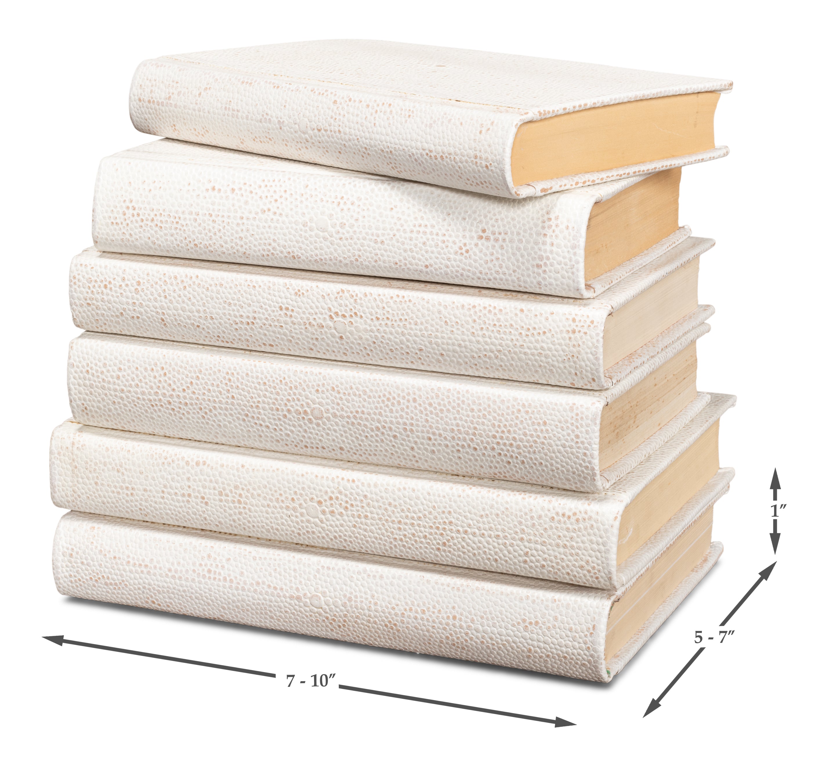 Ivory Book Set in Shagreen-Embossed Leather, Set of 12 - view 10
