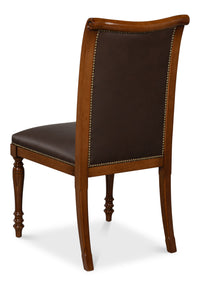 French Empire Dining Chairs in Brown Leather, Sets of 2 - view 5