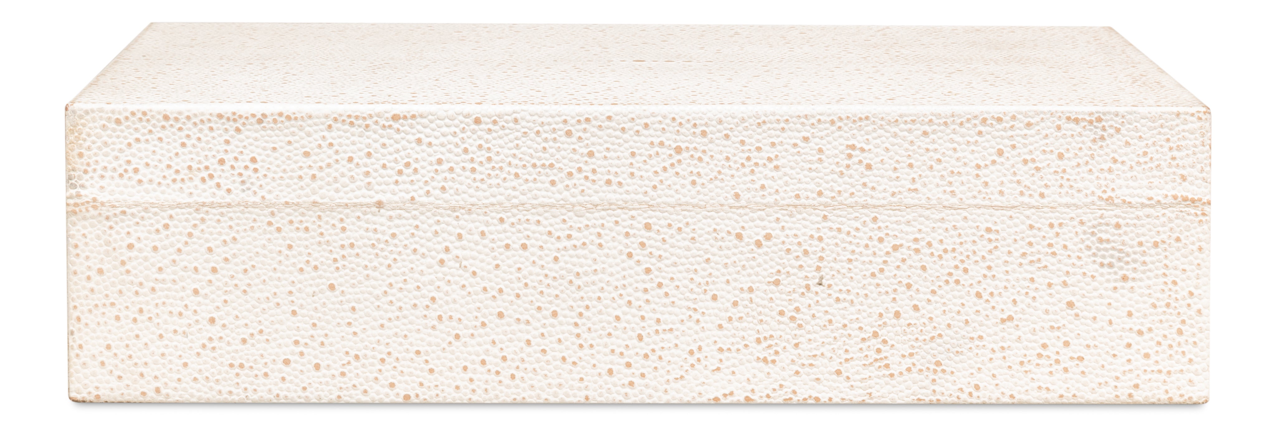 Shagreen Leather Box in Ivory, Set of 2
