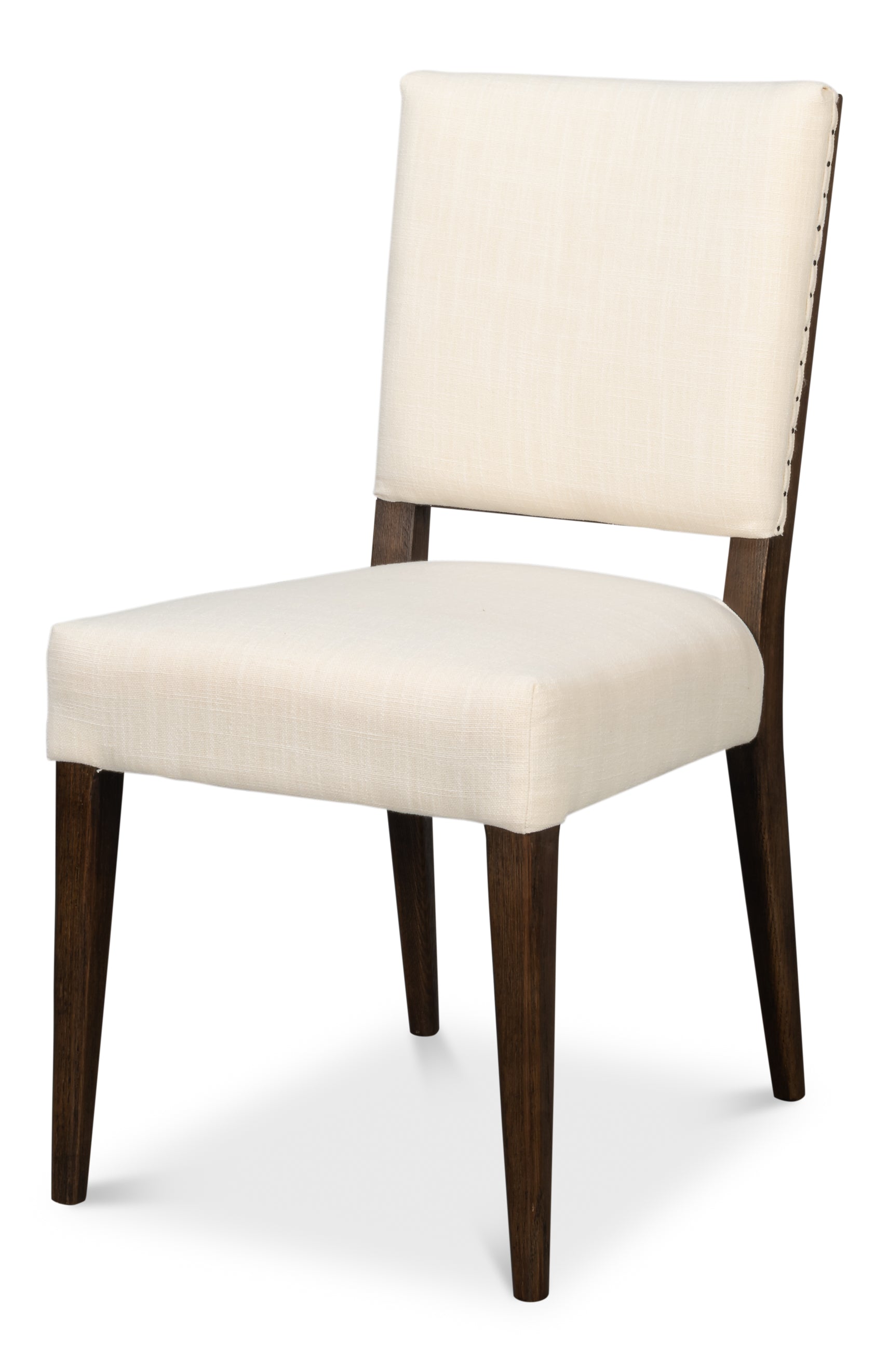 Parsons Dining Chairs in Cream with Dark Brown Legs, Sets of 2