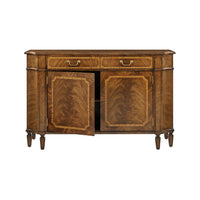 Sideboard with one door open, traditional style.