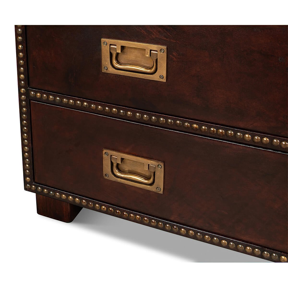 Lower section detail, brown campaign dresser handles.