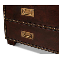 Lower section detail, brown campaign dresser handles.