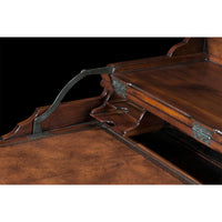 Hinged details on campaign desk showing craftsmanship.