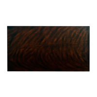 Top view of campaign style mahogany cabinet surface pattern.