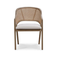 Front view of mid-century dining chair.