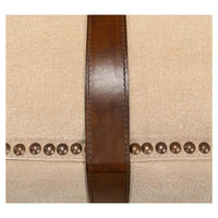 Canvas and Leather Strap Ottoman - English Georgian America