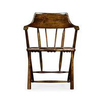 Front view of Captain's Armchair in walnut finish.