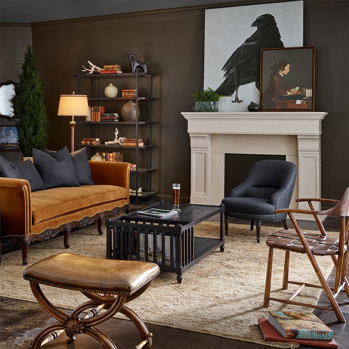 Captain's Armchair in elegant living room setting.
