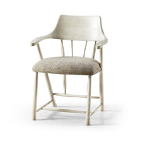 Captain's Armchair, angled view, zinc white finish.