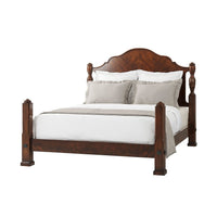 Mahogany bed view without top posts attached.