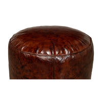 Another top angle showing leather stool texture.
