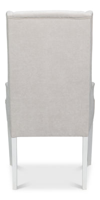 Upholstered Host Dining Chair in Ivory Chenille - view 4