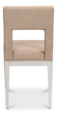 Keyhole Back Leather Dining Chairs, Sets of 2 - view 4