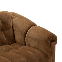 Channel-Tufted Sofa with Oak Frame - Bronze, view 4