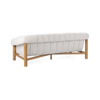 Channel-Tufted Sofa with Oak Frame - Cream, view 3