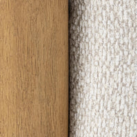 Channel-Tufted Sofa with Oak Frame - Cream, view 7