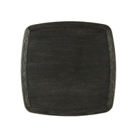 Top view of square modern side table, charcoal color.