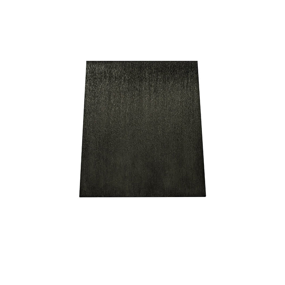 Dining table base detail in charcoal oak finish.