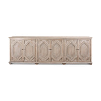 Front view of French Grey Sideboard, six doors.