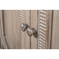 Detailed view of sideboard knobs, French Grey.