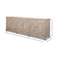 French Grey Sideboard dimensions shown with measurements.