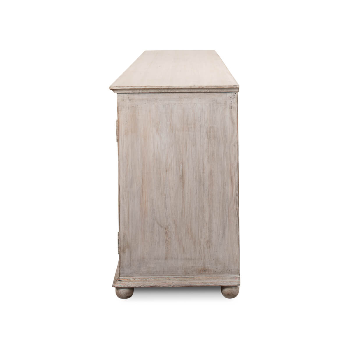 End view of French Grey Sideboard, single panel.