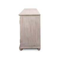 End view of French Grey Sideboard, single panel.