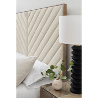 Headboard detail of Chevron Tufted Upholstered King Bed.
