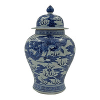Chinese Blue and White Dragon Ginger Jar - English Georgian America
