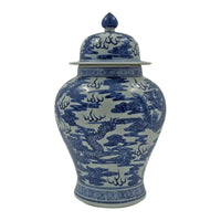 Chinese Blue and White Dragon Ginger Jar - English Georgian America