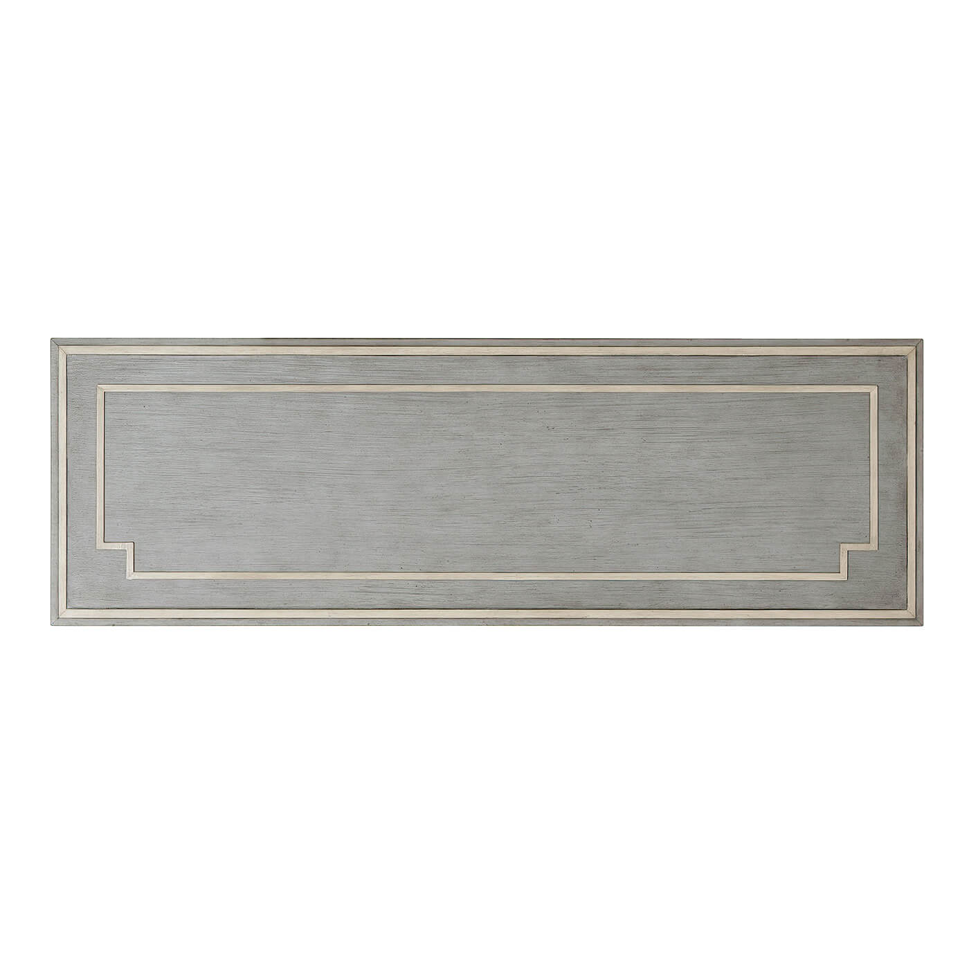 Top view of painted cabinet surface design.