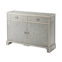 Front view of Chinese Chippendale painted cabinet.