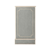 Side view of Chinese Chippendale painted chest of drawers.