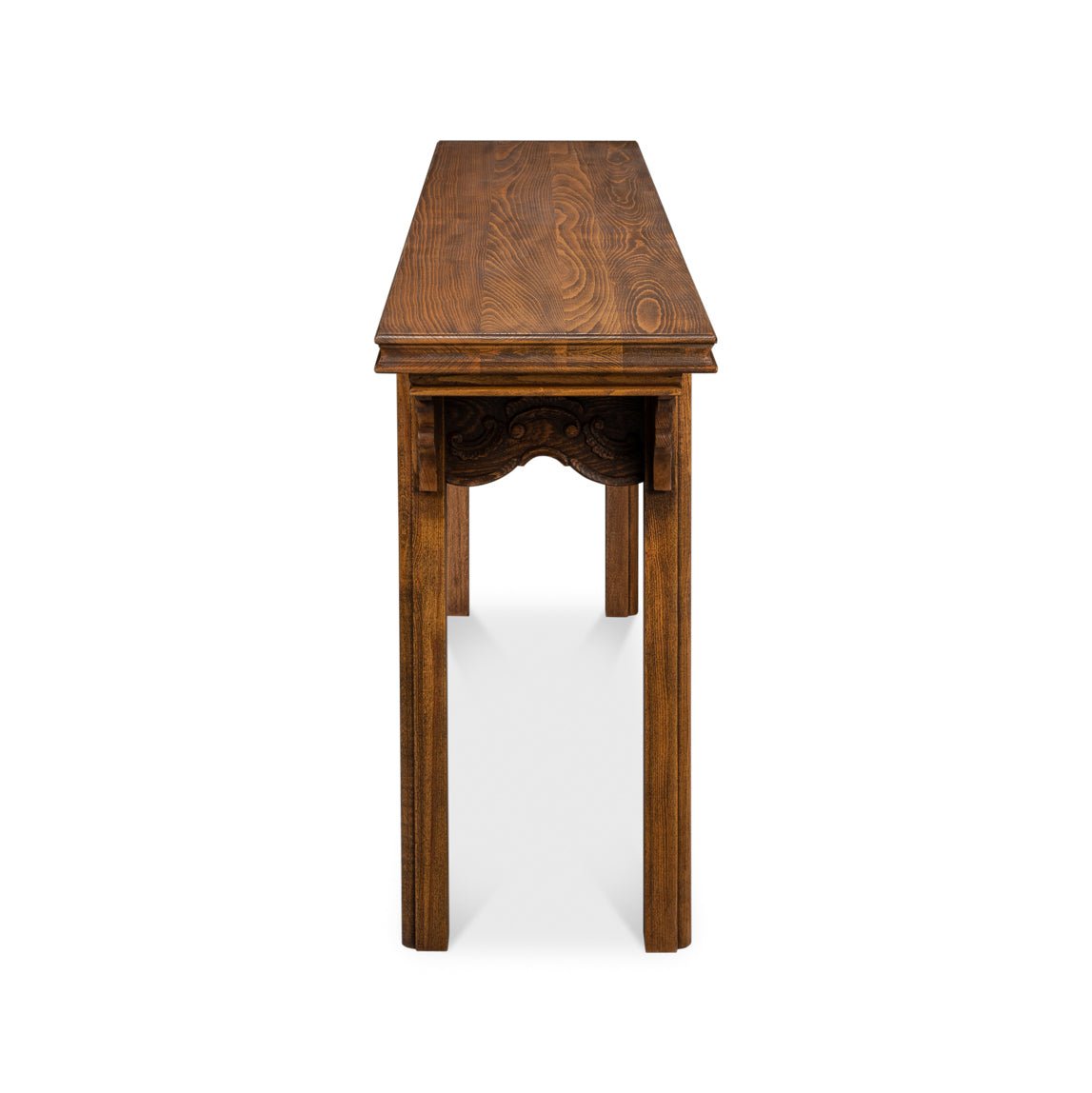 End view showing depth of Ming style console table.