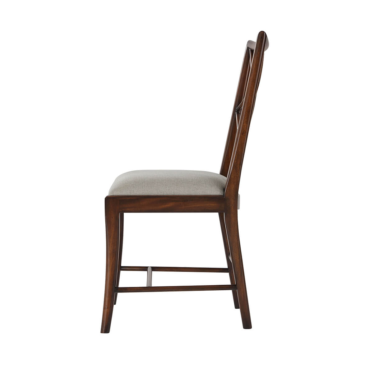 Side view of elegant Chinoiserie dining chair silhouette.