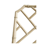 Close-up of bamboo-style back detail on dining chair.