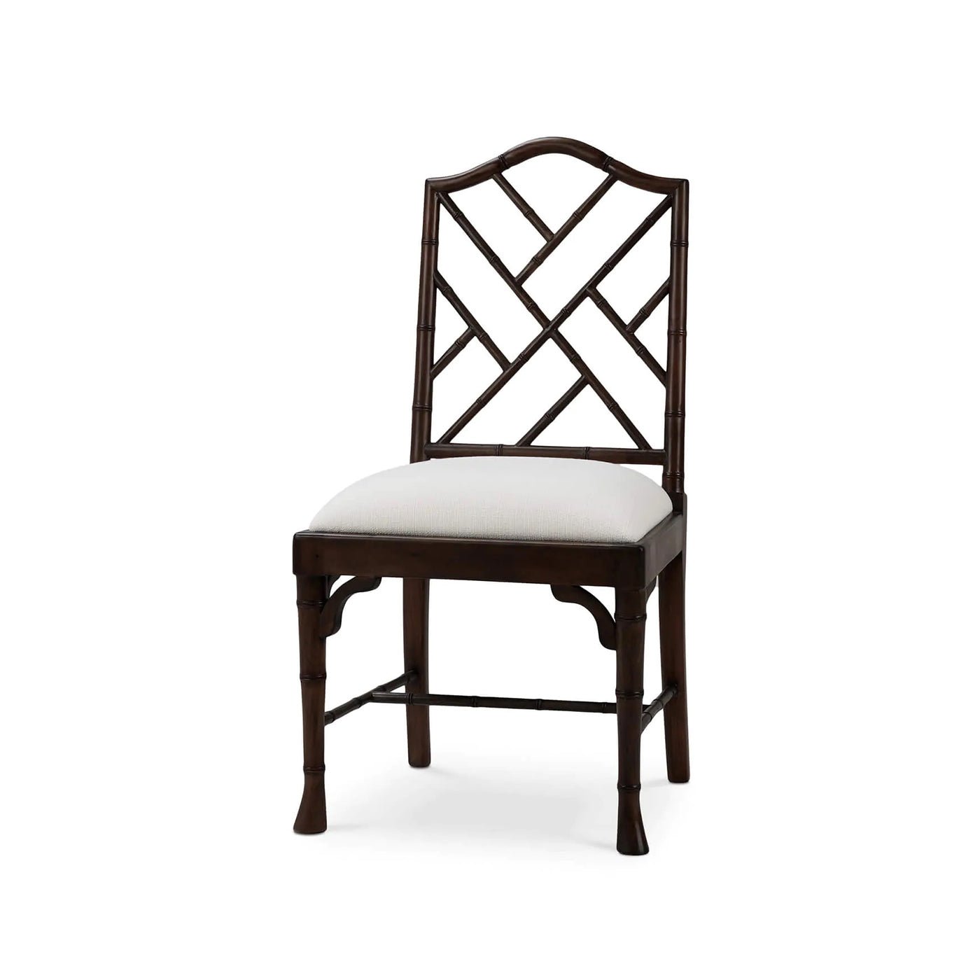 Chippendale faux bamboo dining chair front view.