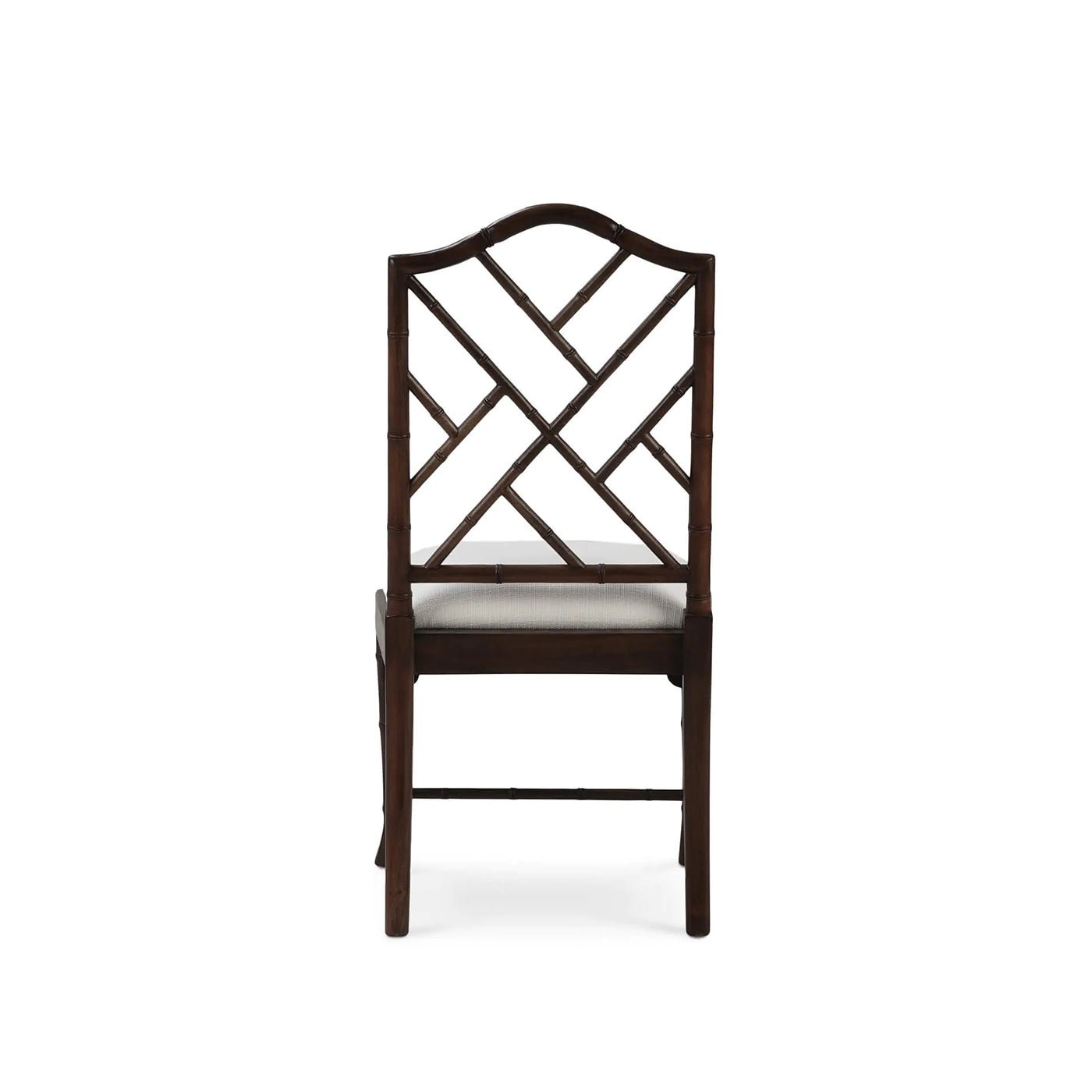Back view of Chippendale dining chair design.