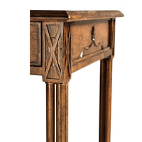 Corner and leg detail of Chippendale Gothic side table.