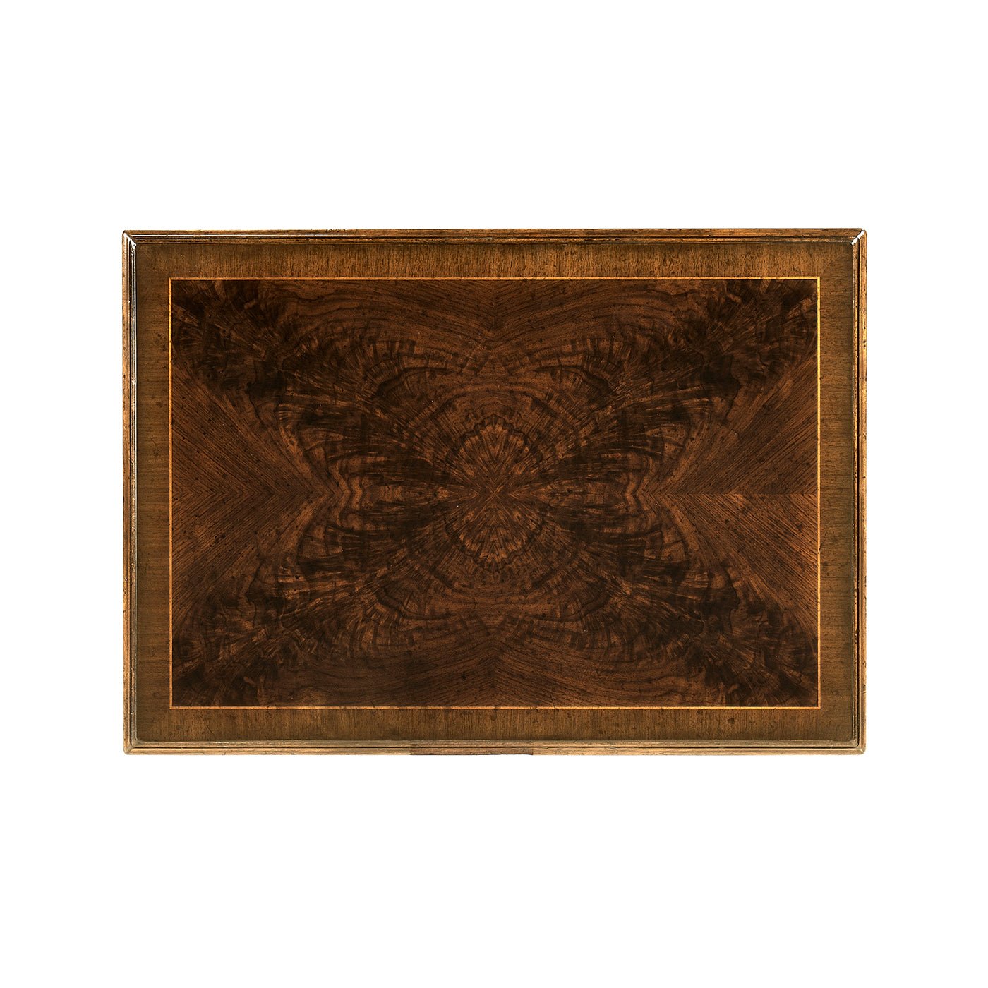 Top view of Chippendale Gothic side table wood grain.