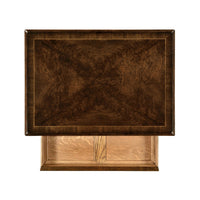 Overhead view showing interior of open drawer, Chippendale table.