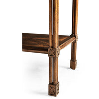 Detailed leg design of Chippendale Gothic side table.