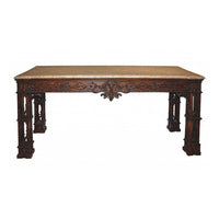 Elegant Chippendale console table featuring intricate woodwork design.