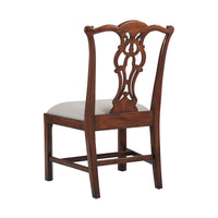 Back view of Chippendale mahogany dining chair.