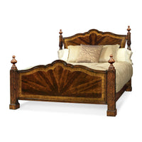 Mahogany four post bed without canopy, classic design.