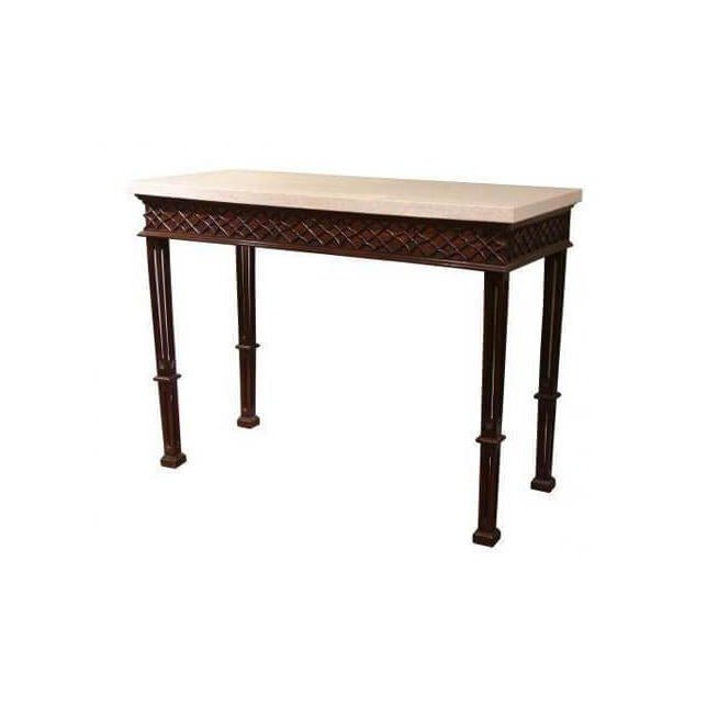 Chippendale mahogany side table with marble top