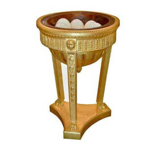 Antique jardiniere with ornate gold pedestal design