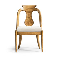 Full front view of classic antique dining chair.